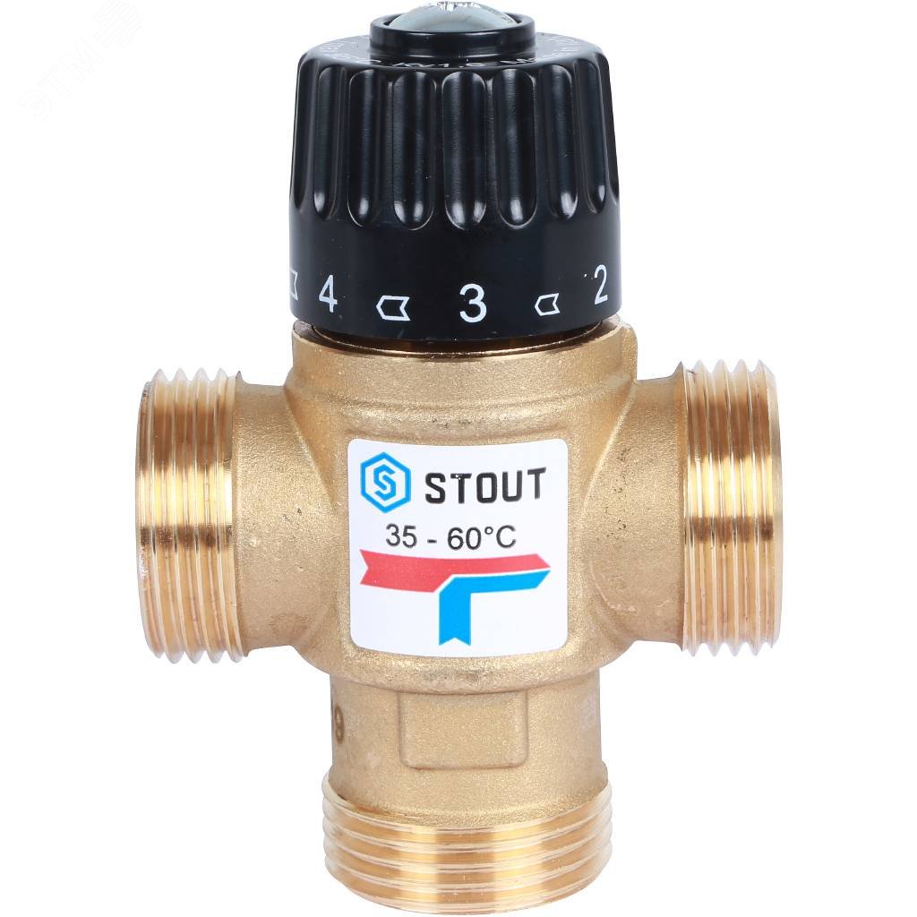 Клапан термостатический смесительный для систем отопления и ГВС 1' резьба SVM-0120-166025 STOUT - превью 2