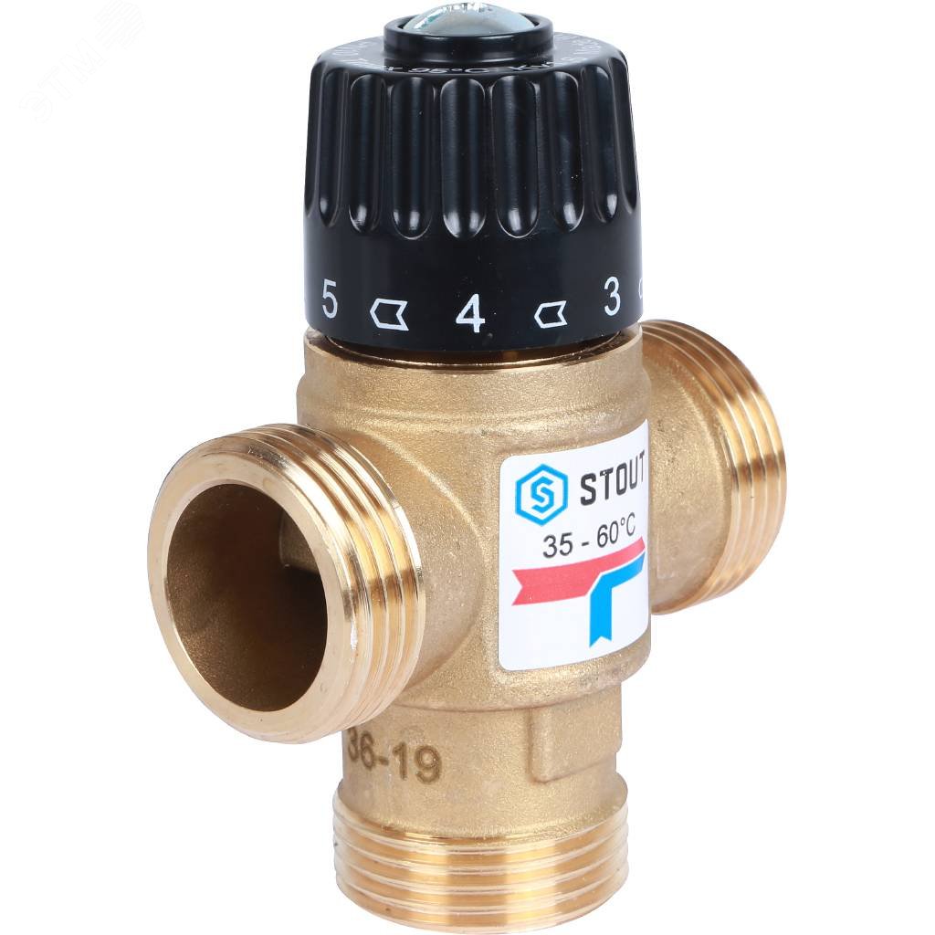 Клапан термостатический смесительный для систем отопления и ГВС 1' резьба SVM-0120-166025 STOUT - превью 4