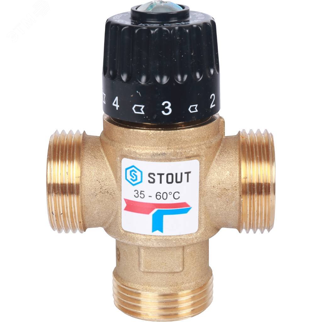 Клапан термостатический смесительный для сиcтем отопления и ГВС 1' резьба SVM-0120-256025 STOUT - превью 5