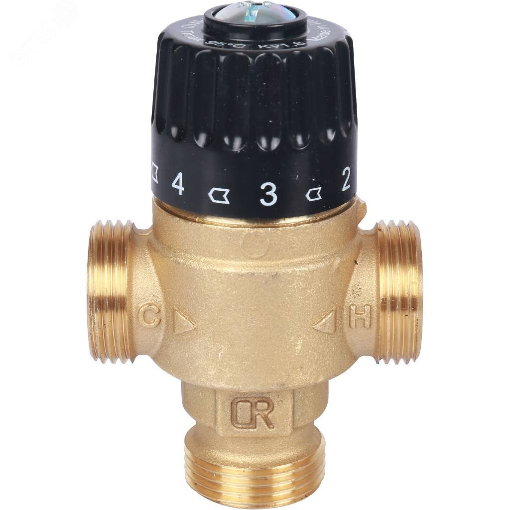 Клапан термостатический смесительный для систем отопления и ГВС 3/4' НР 30-65гр Kvs=1,8 SVM-0125-186520 STOUT - превью 2