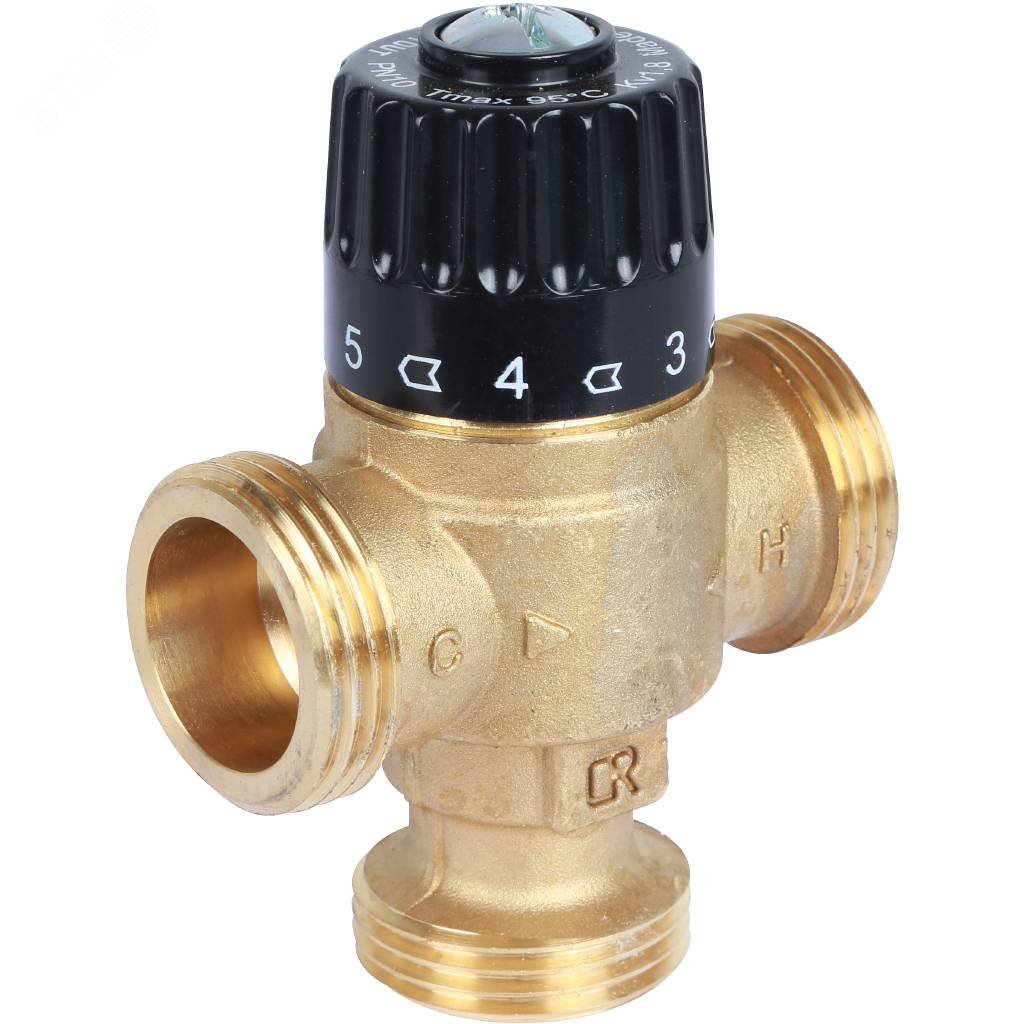 Клапан термостатический смесительный для систем отопления и ГВС 1' НР 30-65гр Kvs=1,8 SVM-0125-186525 STOUT - превью 2