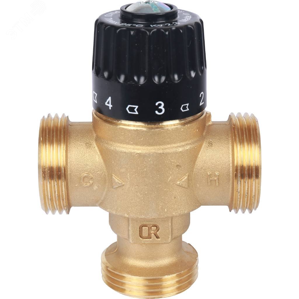 Клапан термостатический смесительный для систем отопления и ГВС 1' НР 30-65гр Kvs=2,3 SVM-0125-236525 STOUT - превью 2
