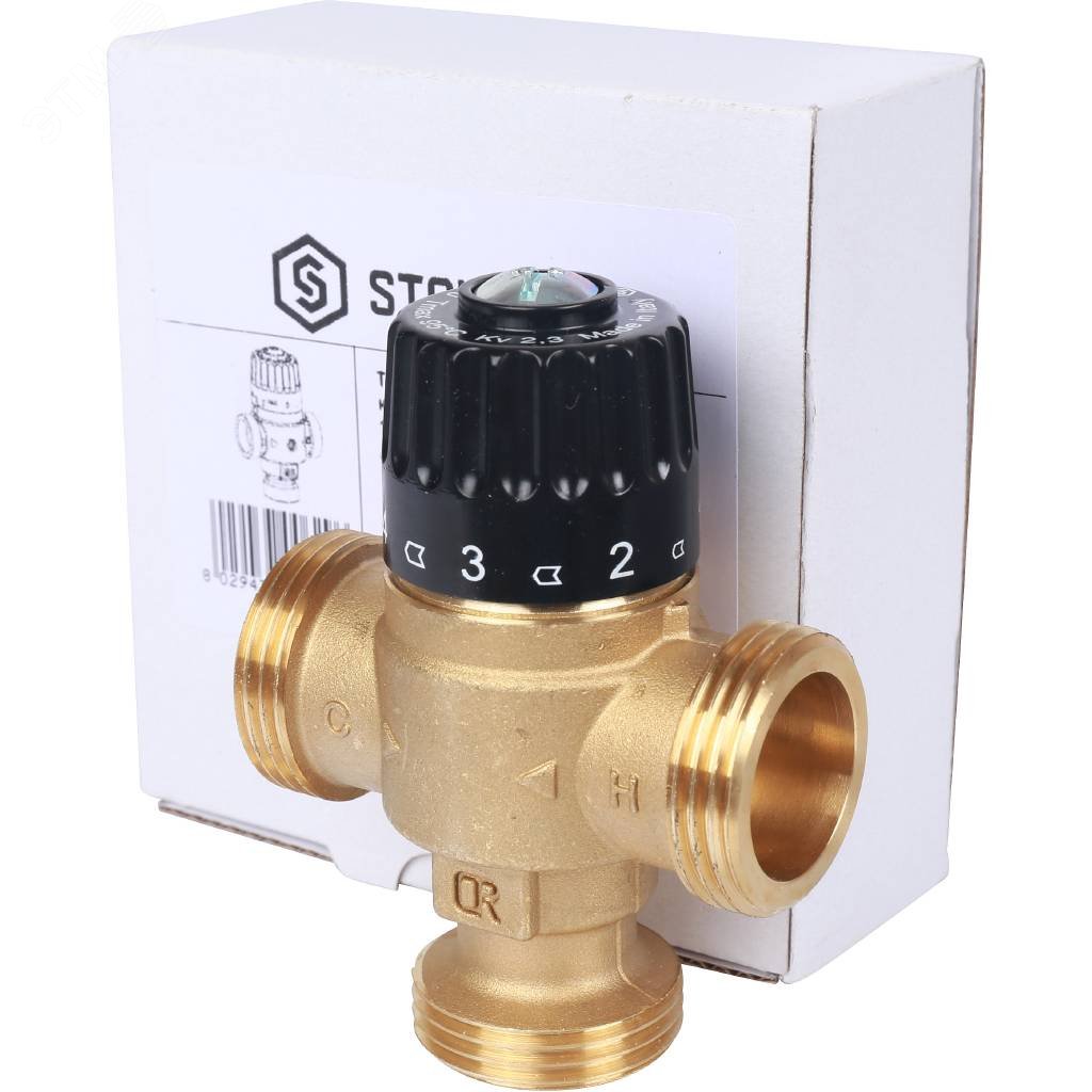 Клапан термостатический смесительный для систем отопления и ГВС 1' НР 30-65гр Kvs=2,3 SVM-0125-236525 STOUT - превью 8