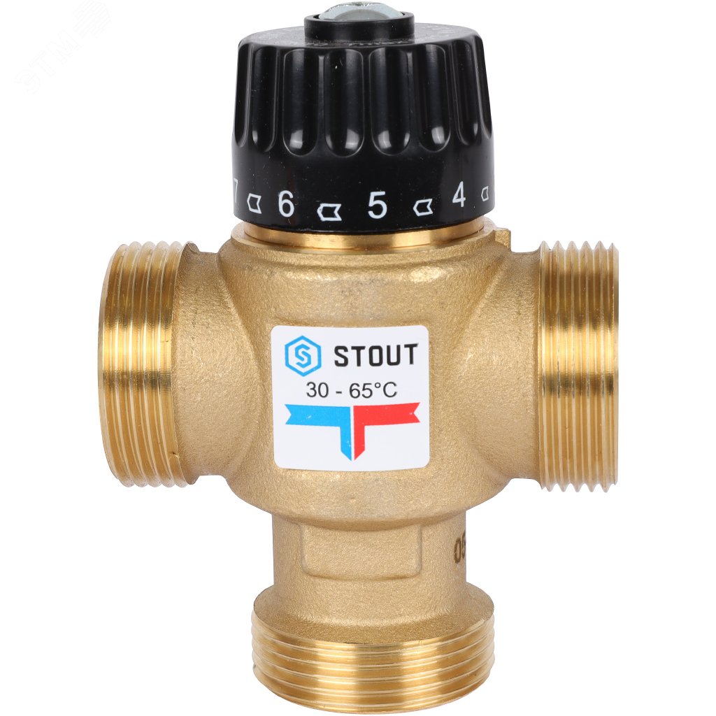 Клапан термостатический смесительный для систем отопления и ГВС 1 1/4' НР 30-65гр Kvs=3,5 SVM-0125-356532 STOUT - превью 5
