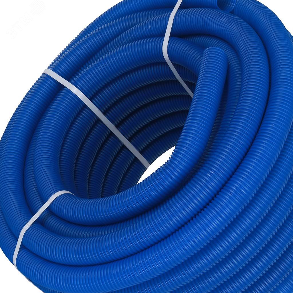Труба гофрированная ПНД, цвет синий, наружным диаметром 40 мм для труб диаметром 32 мм SPG-0001 SPG-0001-504032 STOUT - превью 4