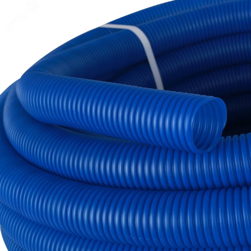 Труба гофрированная ПНД, цвет синий, наружным диаметром 40 мм для труб диаметром 32 мм SPG-0001 SPG-0001-504032 STOUT - превью 5