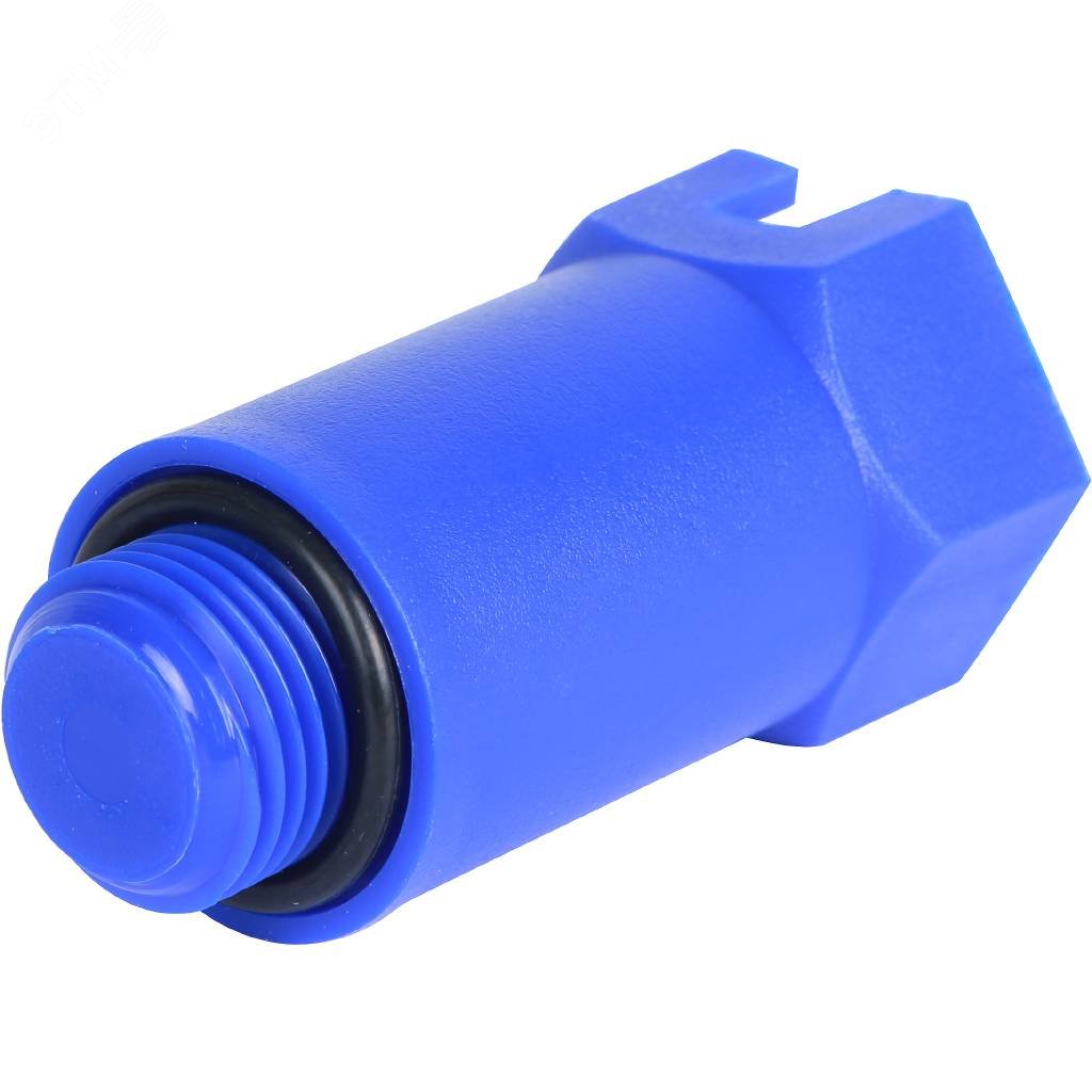 Пробка напорная Н 1/2' удлиненная пластиковая     синяя SFA-0035-100012 STOUT - превью