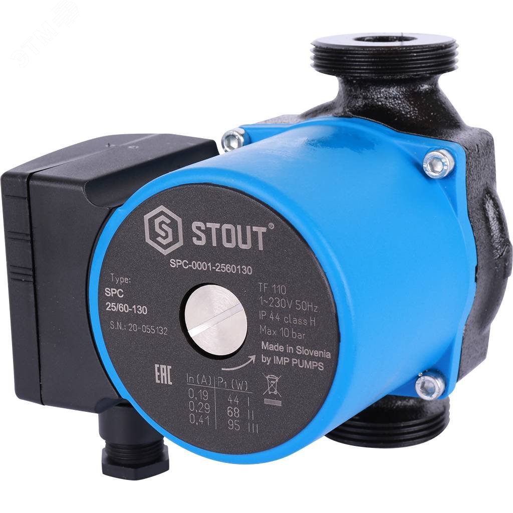 Изображение товара Циркуляционный насос SPC 25/60-130 STOUT для отопления и охлаждения