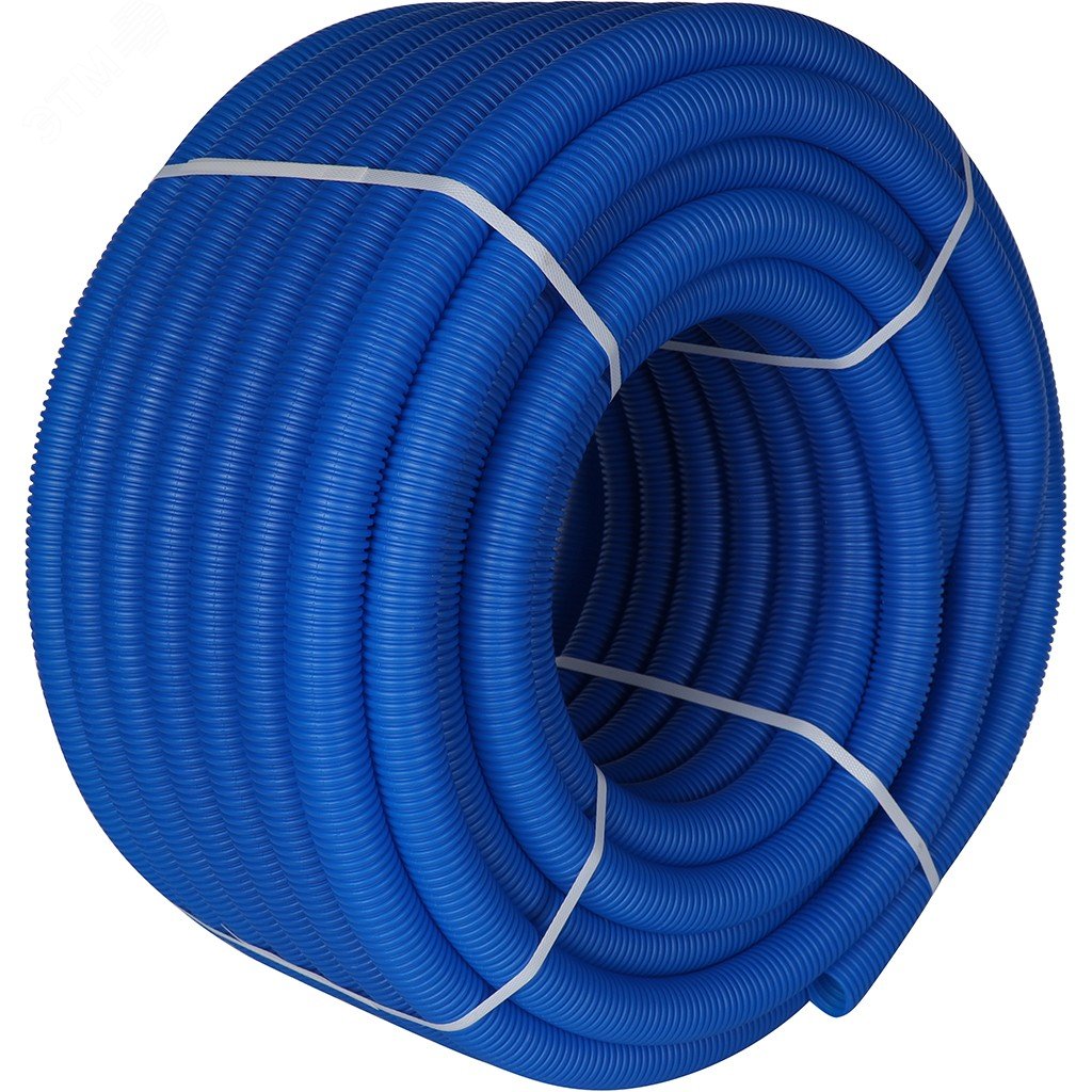 Труба гофрированная ПНД, цвет синий, наружным диаметром 35 мм для труб диаметром 25 мм SPG-0001-503525 STOUT - превью 2