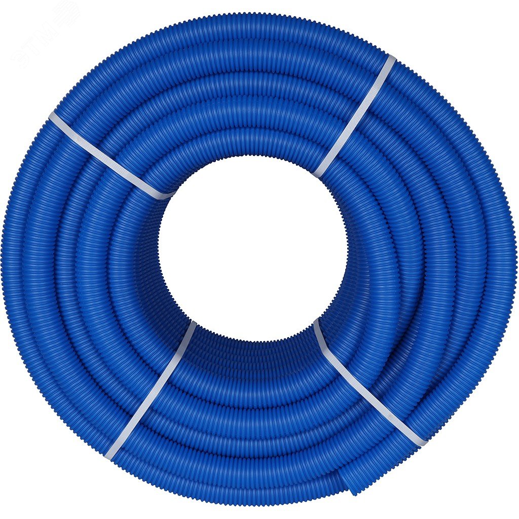 Труба гофрированная ПНД, цвет синий, наружным диаметром 35 мм для труб диаметром 25 мм SPG-0001-503525 STOUT - превью 4
