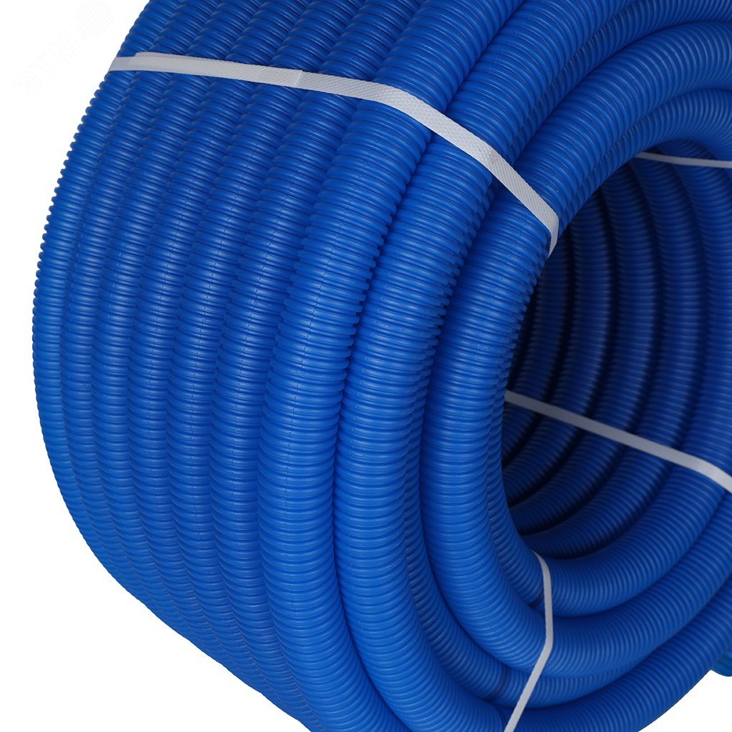 Труба гофрированная ПНД, цвет синий, наружным диаметром 35 мм для труб диаметром 25 мм SPG-0001-503525 STOUT - превью 5