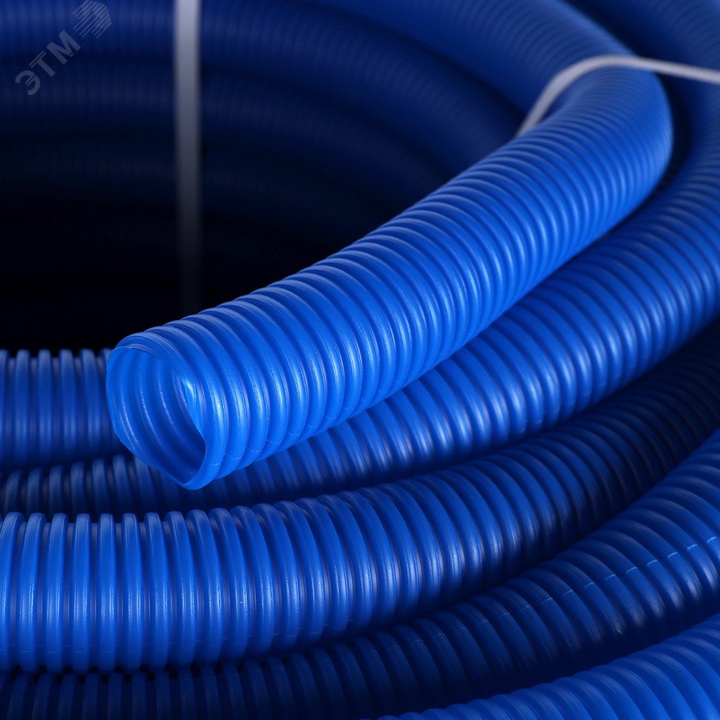 Труба гофрированная ПНД, цвет синий, наружным диаметром 35 мм для труб диаметром 25 мм SPG-0001-503525 STOUT - превью 6