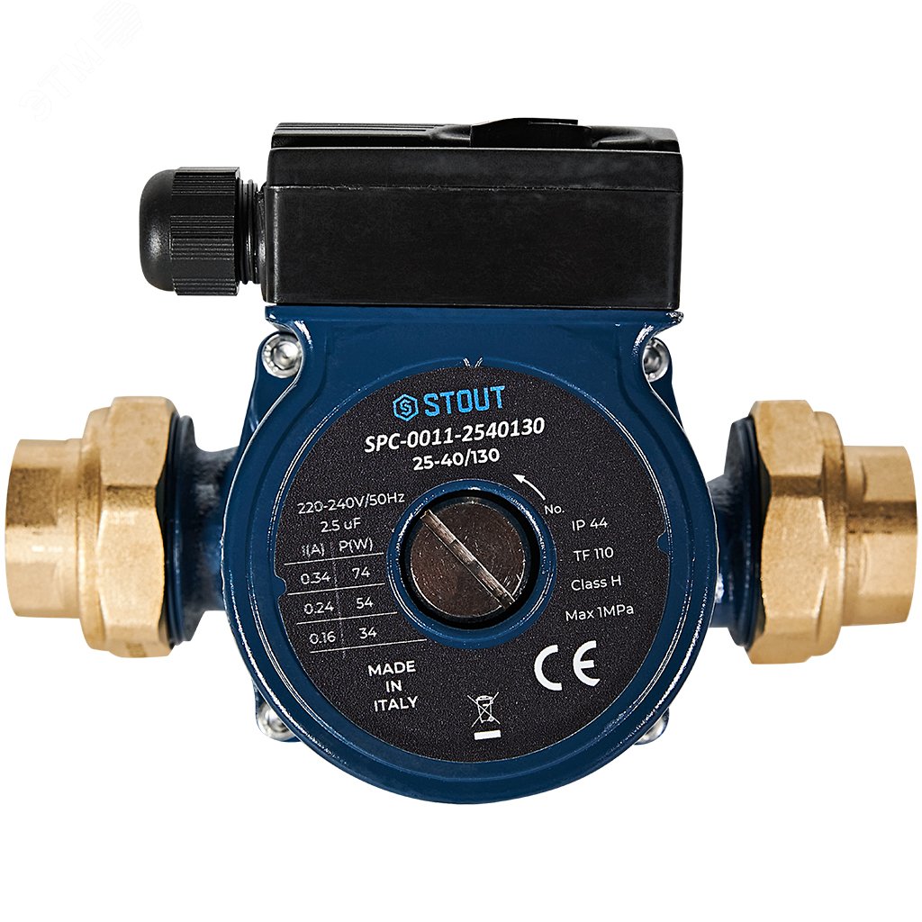 Изображение товара Циркуляционный насос 25-40/130 с латунными гайками G 1 1/2 x Rp 1 от STOUT