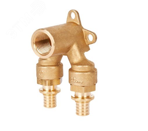 Изображение товара Угольник 16х1/2 ВР проточный латунный для трубопроводных систем