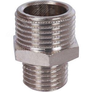 Ниппель 3/8X1/4 НН переходной никелированный - фото 1