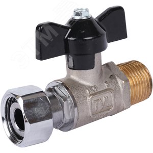 Кран шаровой с накидной гайкой, НР/накидная гайка, ручка бабочка 1/2x1/2 - фото 1