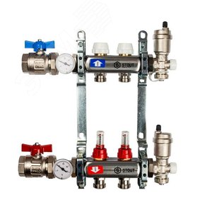 Изображение товара Коллектор из нержавеющей стали в сборе с расходомерами 2 вых. (шт)