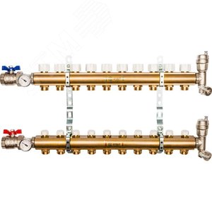 Изображение товара Коллектор распределительный из латуни без расходомеров 10 вых. (шт)