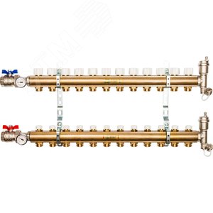 Изображение товара Коллектор распределительный из латуни без расходомеров 12 вых. (шт)