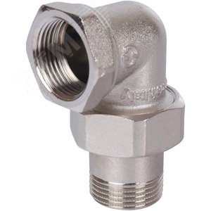 Соединение разъемное угловое 'американка' ВН, уплотнение под гайкой o-ring кольцо, никелированное 1'1/2 - фото 1