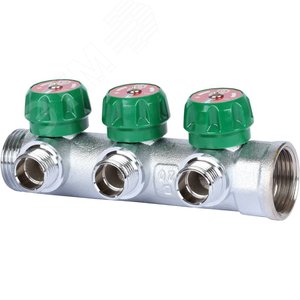 Изображение товара Коллектор регулирующий 1', 3 отвода 1/2' плоское уплотнение (шт)