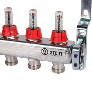 Коллектор из нержавеющей стали с расходомерами 13 вых. - фото 5