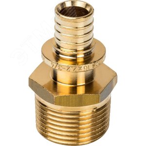 Переходник 16х3/4'НР с наружной резьбой, аксиальный, латунь - фото 2