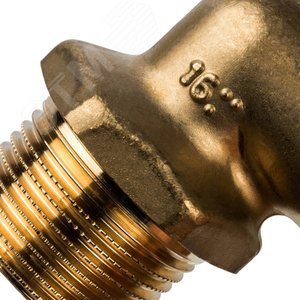 Угольник 20х3/4'НР переходной с наружной резьбой, аксиальный, латунь - фото 5