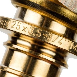Переходник 25х3/4'ВР с накидной гайкой, аксиальный, латунь - фото 6