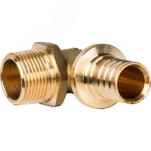 Угольник 25х3/4'НР переходной с наружной резьбой, аксиальный, латунь - фото 2