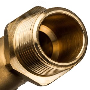 Угольник 25х3/4'НР переходной с наружной резьбой, аксиальный, латунь - фото 5