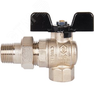 Кран шаровой со сгоном угловой 1/2' ВН ручка бабочка - фото 2