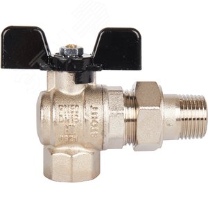 Кран шаровой со сгоном угловой 1/2' ВН ручка бабочка - фото 5