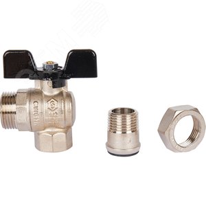 Кран шаровой со сгоном угловой 1/2' ВН ручка бабочка - фото 7