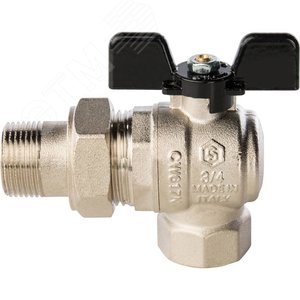 Кран шаровой со сгоном угловой 3/4' ВН ручка бабочка - фото 2