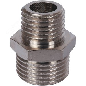 Ниппель 3/8X1/4 НН переходной никелированный - фото 2