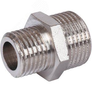 Ниппель 3/8X1/4 НН переходной никелированный - фото 4