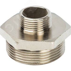 Ниппель НН 1'1/2х3/4' переходной, никелированный - фото 1