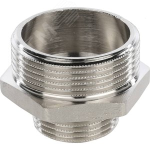 Ниппель НН 1'1/2х1' переходной, никелированный - фото 2