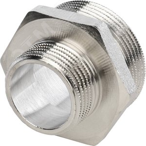 Ниппель НН 1'1/2х1' переходной, никелированный - фото 4