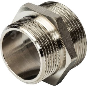 Ниппель НН 1'1/2х1'1/4 переходной, никелированный - фото 4