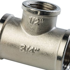 Тройник ВВВ 3/4'х1/2'х3/4' переходной, никелированный - фото 5