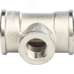 Тройник ВВВ 1'х1/2'х1' переходной, никелированный - фото 2