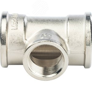 Тройник ВВВ 1'х3/4'х1' переходной, никелированный - фото 2