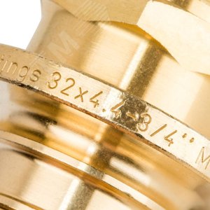 Переходник 32х3/4'НР с наружной резьбой, аксиальный, латунь - фото 6