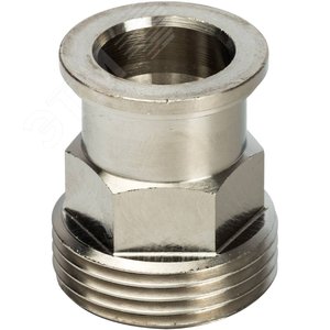 Соединение разъемное с плоским уплотнением и обратным клапаном, никелированное 3/4' - фото 2