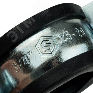 Хомут сантехнический с шпилькой шурупом и пластиковым дюбелем 3/4' (25-29 мм) оцинкованная сталь с резиновым уплотнением SAC-0020-100034 STOUT - 5