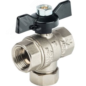 Кран шаровой с фильтром 1/2' ручка бабочка - фото 1