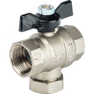 Кран шаровой с фильтром 3/4' ручка бабочка - фото 1