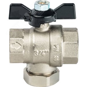 Кран шаровой с фильтром 3/4' ручка бабочка - фото 2